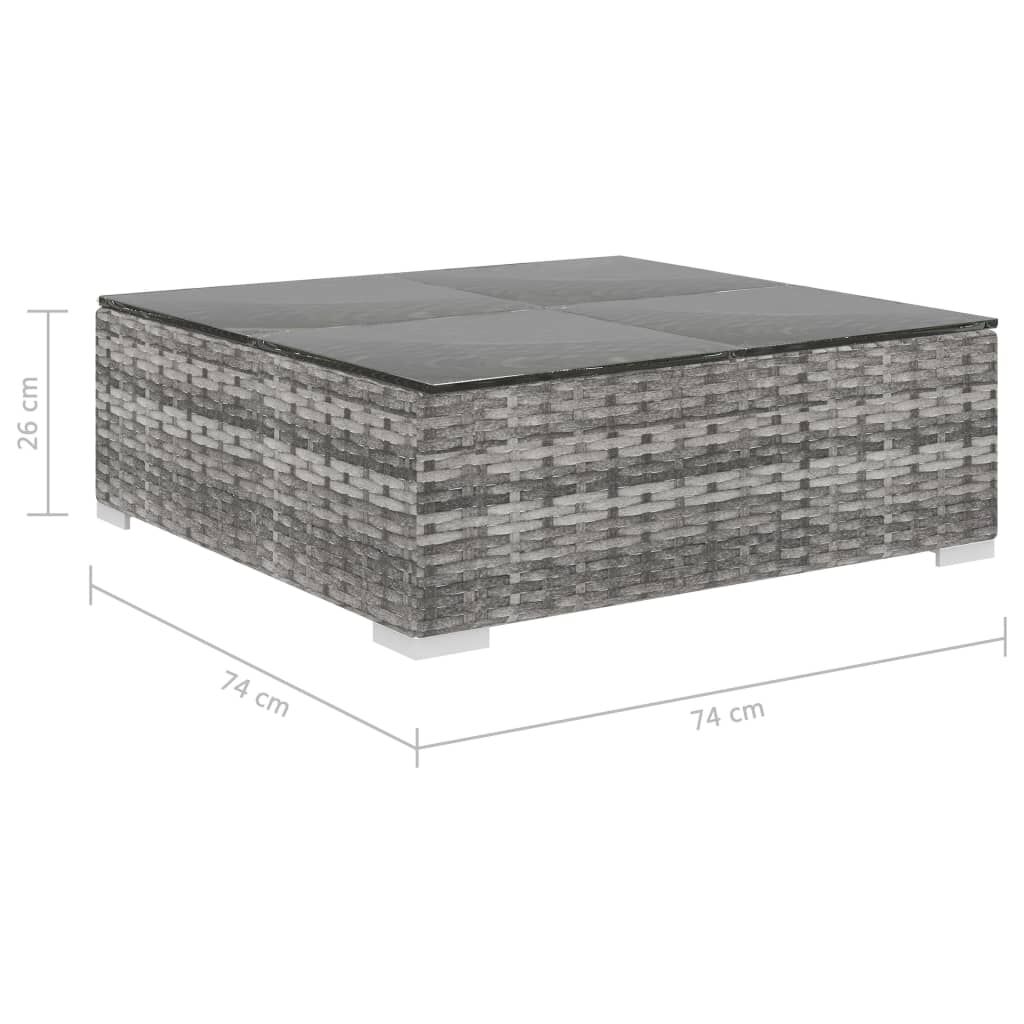 vidaXL 8 Piece Garden Lounge Set with Cushions Poly Rattan Grey