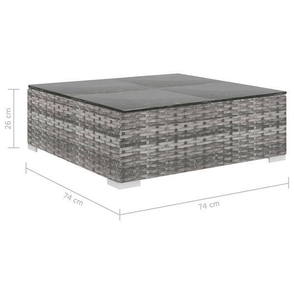 vidaXL 8 Piece Garden Lounge Set with Cushions Poly Rattan Grey