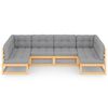 vidaXL 6 Piece Garden Lounge Set with Cushions Solid Pinewood