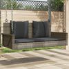 vidaXL Swing Bench with Cushions Grey 119x56x48 cm Poly Rattan