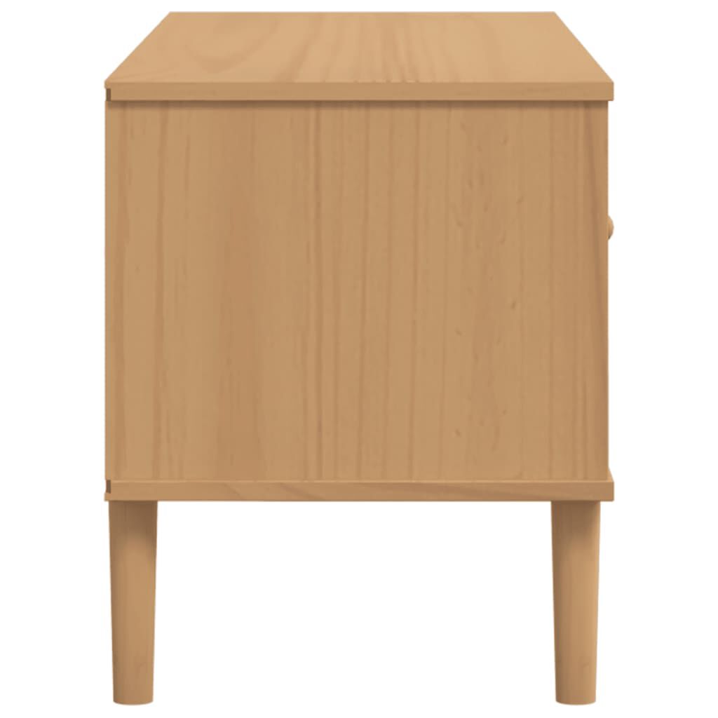 vidaXL TV Cabinet SENJA Rattan Look Brown 106x40x49cm Solid Wood Pine