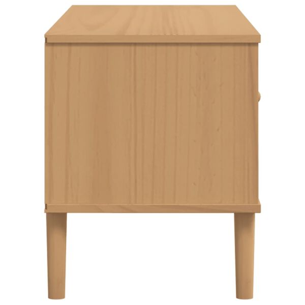vidaXL TV Cabinet SENJA Rattan Look Brown 106x40x49cm Solid Wood Pine