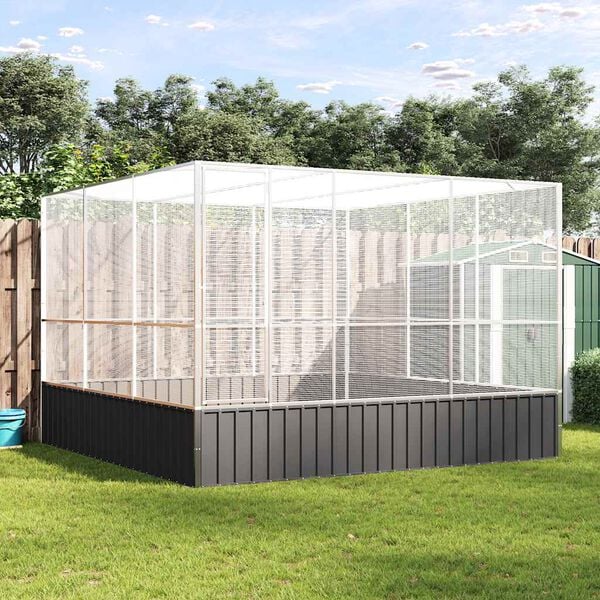 vidaXL Aviary Silver 311x307x212 cm Steel