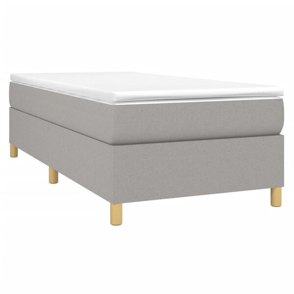 vidaXL Bed Frame without Mattress Light Grey Twin Fabric (US Only)
