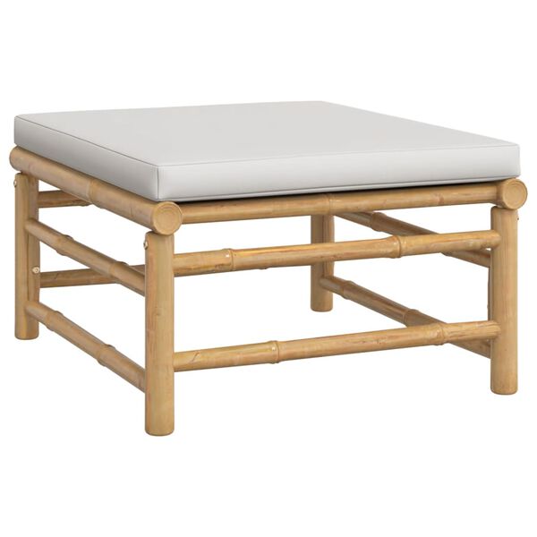 vidaXL 7 Piece Garden Lounge Set with Light Grey Cushions Bamboo