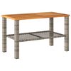 vidaXL Garden Table Grey 70x38x42 cm Poly Rattan Acacia Wood