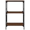 vidaXL Bookcase 3-Tier Brown Oak 59x35x90.5 cm Engineered Wood
