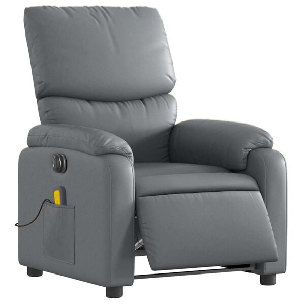 vidaXL Electric Massage Recliner Chair Grey Faux Leather