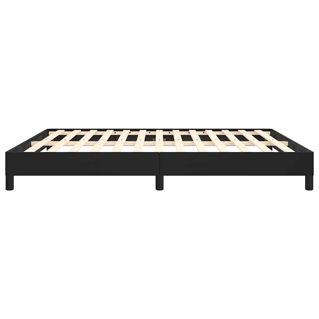 vidaXL Bed Frame without Mattress Black 193x203 cm King Faux Leather