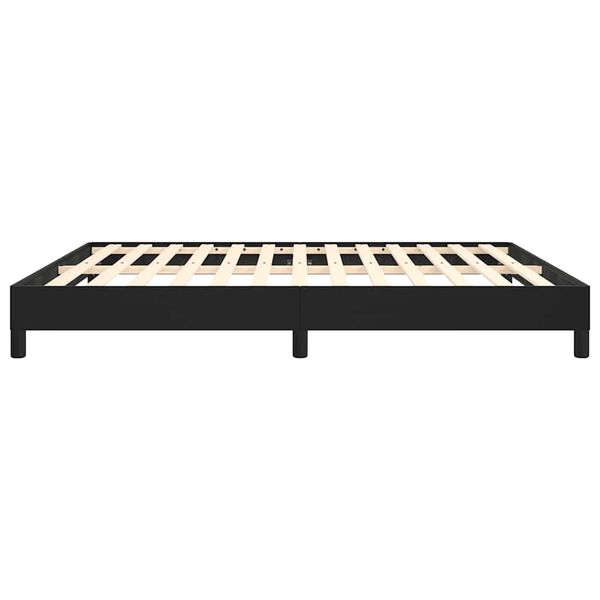 vidaXL Bed Frame without Mattress Black 193x203 cm King Faux Leather
