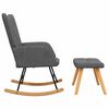 vidaXL Rocking Chair with a Stool Dark Grey Fabric