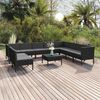 vidaXL 11 Piece Garden Lounge Set with Cushions Poly Rattan Black