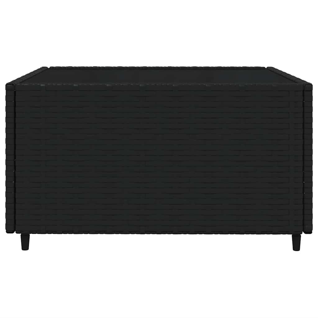vidaXL 4 Piece Garden Lounge Set with Cushions Black Poly Rattan