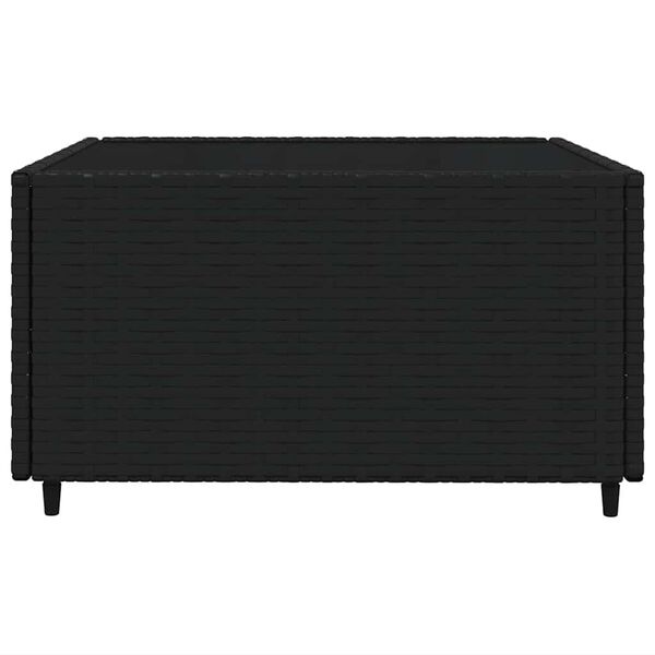 vidaXL 4 Piece Garden Lounge Set with Cushions Black Poly Rattan