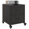 vidaXL Bedside Cabinets 2 pcs Black 36x39x43.5 cm Steel