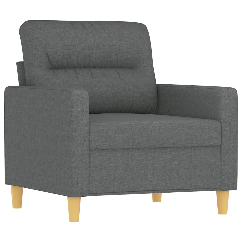 vidaXL 4 Piece Sofa Set with Pillows Dark Grey Fabric