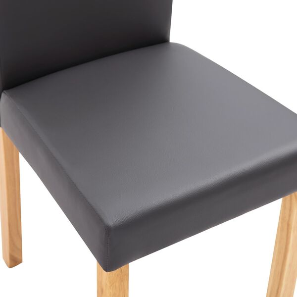vidaXL Dining Chairs 2 pcs Gray Faux Leather