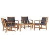 Garden Sofa Set 5 pcs Natural Solid teak wood