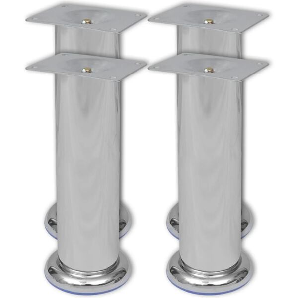 vidaXL Round Sofa Legs 8 pcs Chrome 180 mm