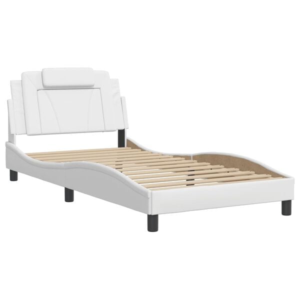 vidaXL Bed Frame "Viana" with LED without Mattress White 100x190 cm