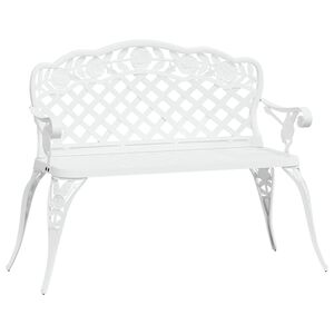 vidaXL Garden Bench 108 cm Cast Aluminium White