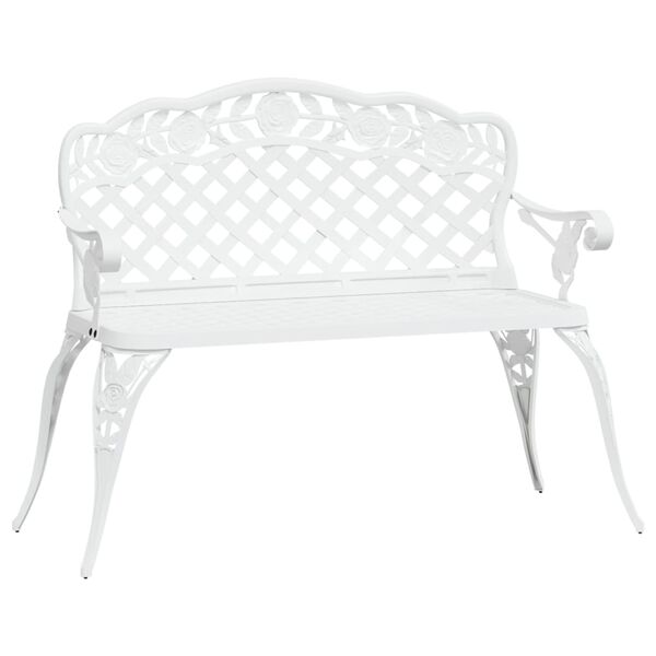 vidaXL Garden Bench 108 cm Cast Aluminium White