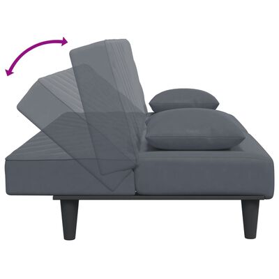 vidaXL 2 Piece Sofa Set with Pillows Dark Grey Velvet