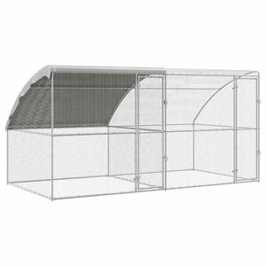 vidaXL Chicken Cage Silver 400 x 200 x 198.5 cm Galvanised steel