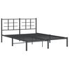 vidaXL Metal Bed Frame without Mattress with Headboard Black 150x200cm