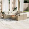 vidaXL 9 Piece Garden Sofa Set with Cushions Beige Poly Rattan