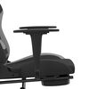 vidaXL Gaming Chair with Footrest Black and Light Grey Fabric