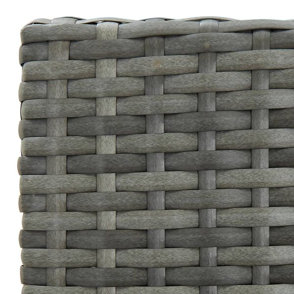 vidaXL Garden Bar Stools with Cushions 2 pcs Grey Poly Rattan