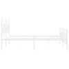vidaXL Metal Bed Frame without Mattress with Footboard White 135x190cm