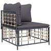 vidaXL 11 Piece Garden Lounge Set with Cushions Anthracite Poly Rattan