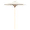 vidaXL Garden Parasol Cream White &Oslash; 180 x 230 cm Bamboo