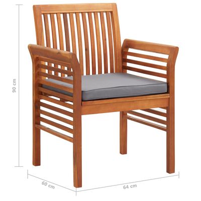 vidaXL 9 Piece Outdoor Dining Set with Cushions Solid Wood Acacia