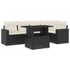 vidaXL 6 Piece Garden Sofa Set with Cushions Black Poly Rattan