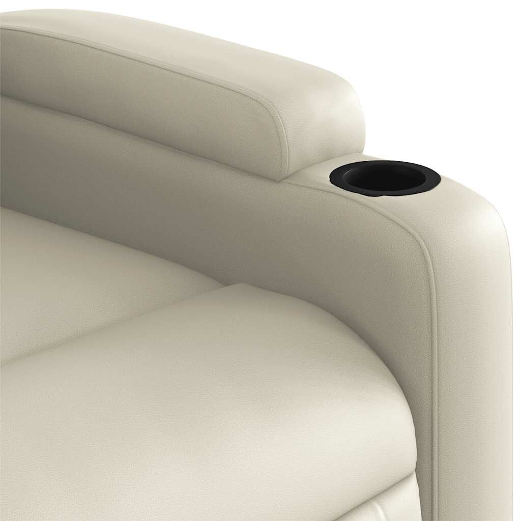 vidaXL Electric Stand up Massage Recliner Chair Cream Faux Leather