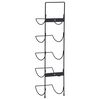 vidaXL Wall Mounted Wine Rack for 5 Bottles Black Iron