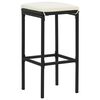 vidaXL 3 Piece Garden Bar Set Black Solid Wood Acacia and Poly Rattan