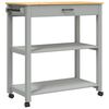 vidaXL Kitchen Trolley MONZA 84x40x88.5 cm Grey Solid Wood Pine
