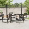vidaXL Garden Dining Set 5 pcs Black Poly Rattan