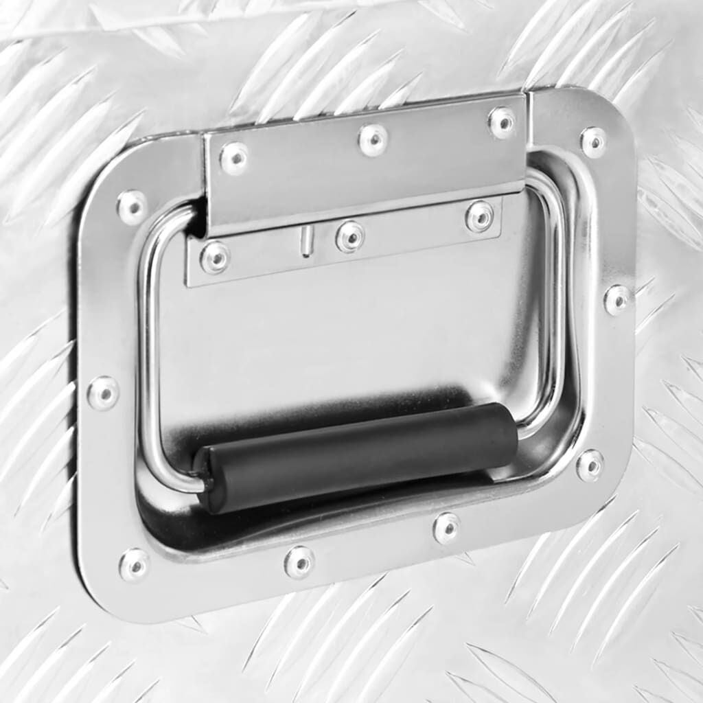 vidaXL Storage Box Silver 80x39x30 cm Aluminium