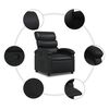 vidaXL Recliner Chair Black Faux Leather