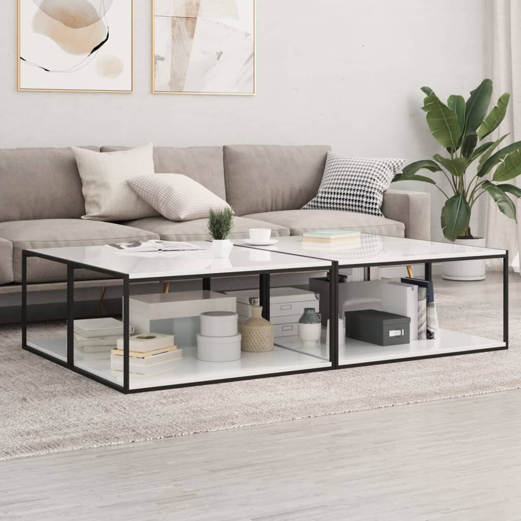 vidaXL Bookshelf Boards 8 pcs High Gloss White 80x50x1.5 cm Engineered Wood