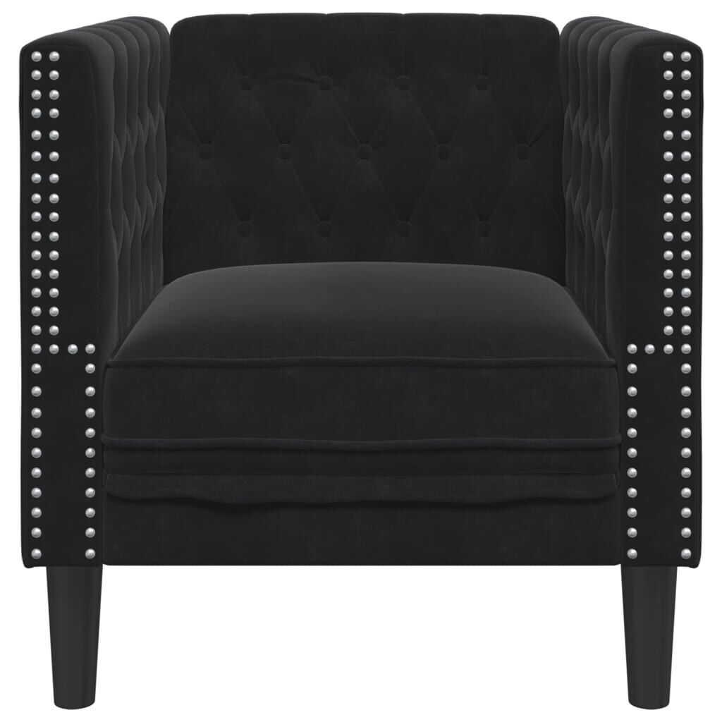 vidaXL Chesterfield Sofa Chair Black Velvet