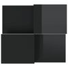 vidaXL Coffee Tables 2 pcs High Gloss Black Engineered Wood