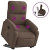 vidaXL Stand up Massage Recliner Chair Brown Microfibre Fabric