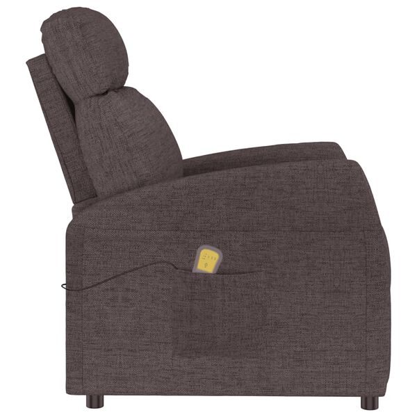 vidaXL Massage Chair Dark Brown Fabric
