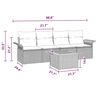 vidaXL Garden Sofa Set 5 pcs Grey Poly rattan